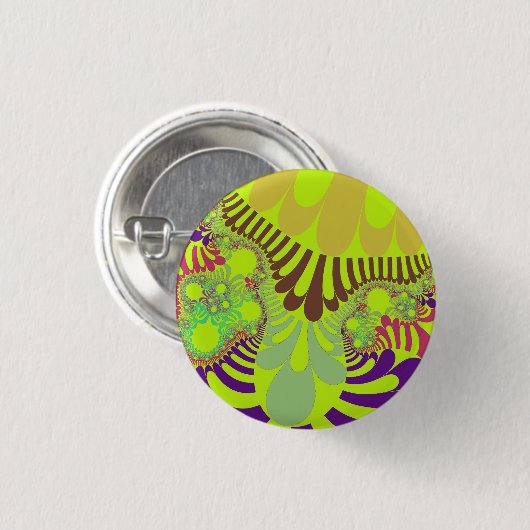 Gele en Paarse mod Ronde Button 3,2 Cm (Voorkant /achterkant)