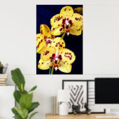 Gele en Paarse orchideeën Poster (Thuiskantoor)