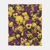 Gele en Paarse Pansies Fleece Deken (Voorkant)