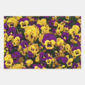 Gele en Paarse Pansies Inpakpapier Vel (Voorkant)
