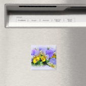 Gele en Paarse Pansies Magneet (Insitu (Vaatwasser))
