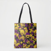Gele en Paarse Pansies Tote Bag (Voorkant)