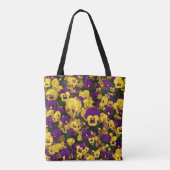 Gele en Paarse Pansies Tote Bag (Achterkant)