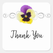 Gele en Paarse Pansy Dank u Sticker (Voorkant)