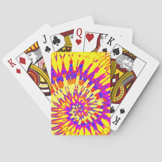 Gele en Paarse spiraalkleurige kleurenkaarten Pokerkaarten (Achterkant)