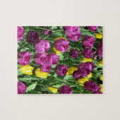 Gele en Paarse Tulip Flowers Legpuzzel (Horizontaal)