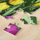 Gele en Paarse Tulip Flowers Legpuzzel (Zijkant)