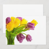 Gele en Paarse Tulpenachtergrond Gepersonaliseerd Kaart (Voorkant / Achterkant)