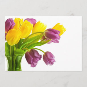 Gele en Paarse Tulpenachtergrond Gepersonaliseerd Kaart