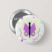 gele en Paarse vlinderButton Ronde Button 5,7 Cm (Voorkant /achterkant)