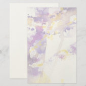 gele en paarse waterverf achtergrond briefpapier (Voorkant / Achterkant)