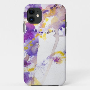 gele en paarse waterverf achtergrond Case-Mate iPhone case