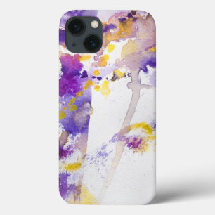gele en paarse waterverf achtergrond Case-Mate iPhone case