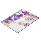 gele en paarse waterverf achtergrond notitieboek (Linkerzijde)