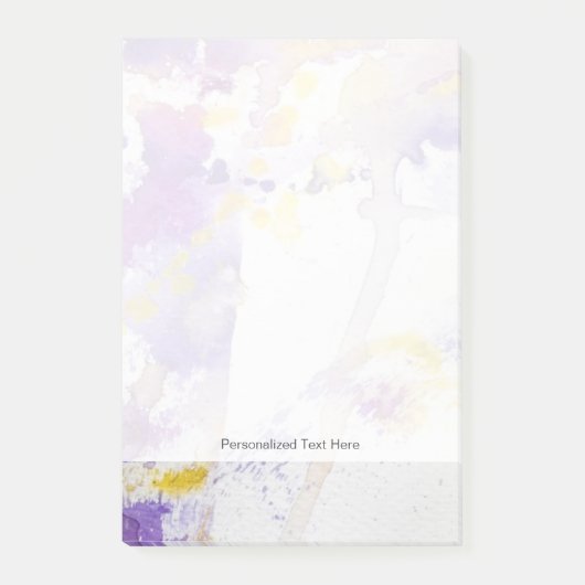 gele en paarse waterverf achtergrond post-it® notes (Voorkant)