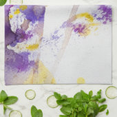 gele en paarse waterverf achtergrond theedoek (Gevouwen)