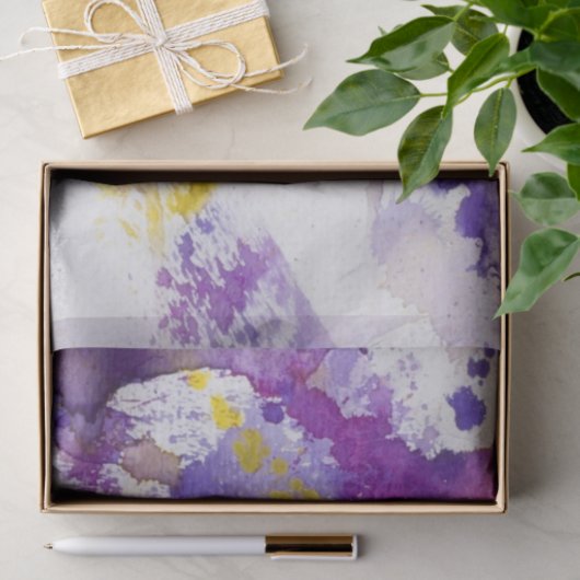 gele en paarse waterverf achtergrond tissuepapier (Geschenk)