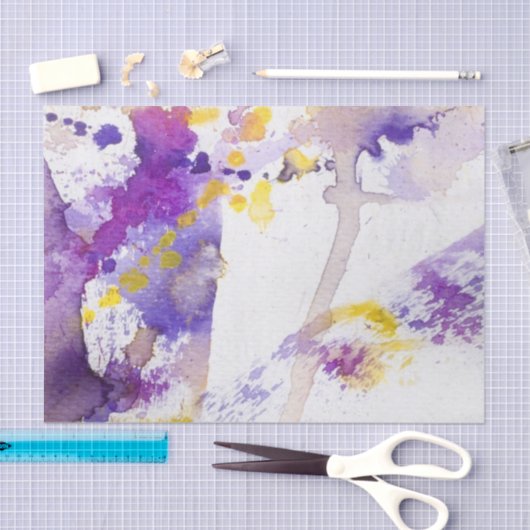 gele en paarse waterverf achtergrond tissuepapier (Craft)