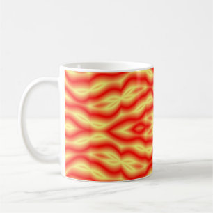 Gele en rode abstracte bladeren koffiemok