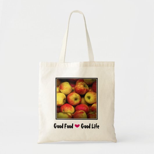 Gele en rode appels Goed eten Goed leven Tote Bag (Voorkant)