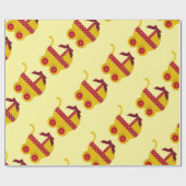 Gele en rode baby cadeaupapier (Vlak)