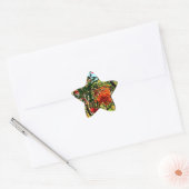 Gele en rode bessen ster sticker (Envelop)