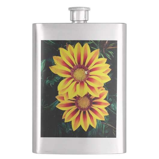 Gele en rode bloemen flacon (Voorkant)