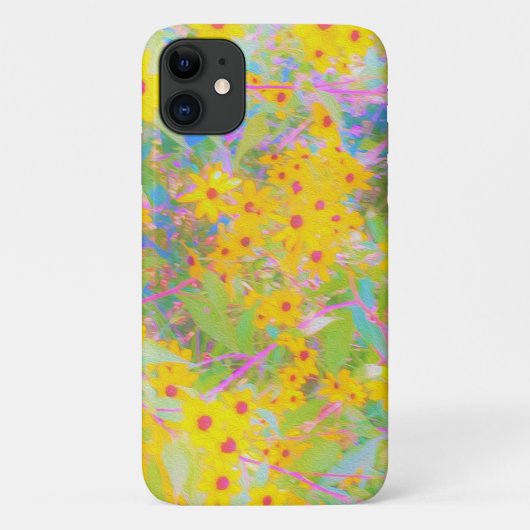  Gele en Rode Bloemen met Turquoise Case-Mate iPhone Case (Achterkant)