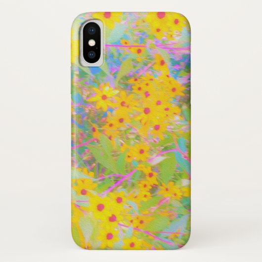  Gele en Rode Bloemen met Turquoise Case-Mate iPhone Case (Achterkant)