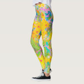  Gele en Rode Bloemen met Turquoise Leggings (Links)