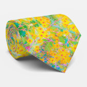 Gele en Rode Bloemen met Turquoise Stropdas (Opgerold)