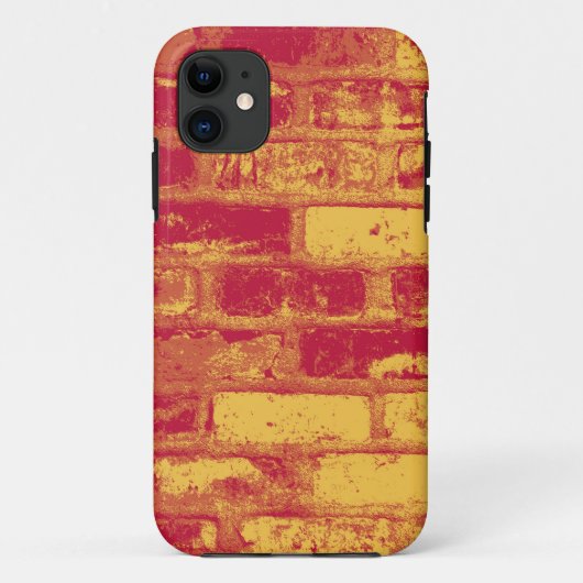  Gele en Rode Brick-muur Case-Mate iPhone Case (Achterkant)