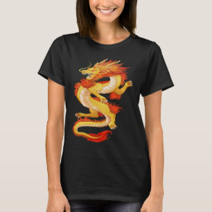Gele en Rode Chinese Draak T-shirt