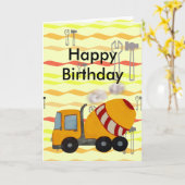 Gele en rode concrete mixer kaart (Gele Bloem)