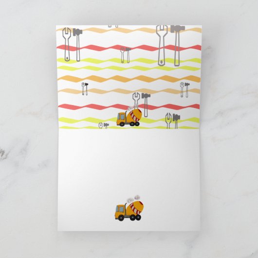 Gele en rode concrete mixer kaart (Binnen)