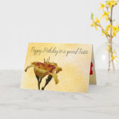 Gele en Rode Daglelie Pastel Gele Waterverfschilde Kaart (Gele Bloem)