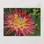 Gele en rode Dahlia Bloem Botanische Bloemen Briefkaart (Voorkant)