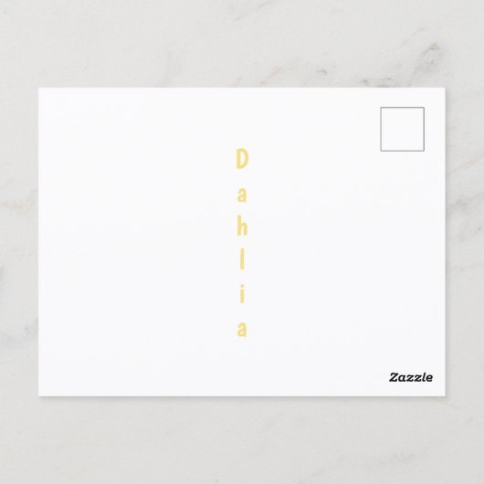 Gele en rode Dahlia Bloem Botanische Bloemen Briefkaart (Achterkant)