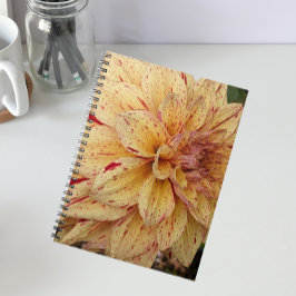 Gele en rode Dahlia bloemen Notitieboek