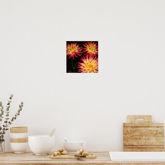 Gele en rode Dahlia Print (Keuken)