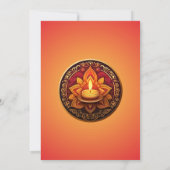 Gele en Rode Diya Diwali Uitnodiging voor viering (Achterkant)
