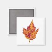 Gele en rode esdoornbladmagneet magneet (Voorkant / Achterkant)