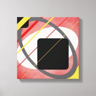Gele en rode geometrische ontwerp omwikkelde canva canvas afdruk