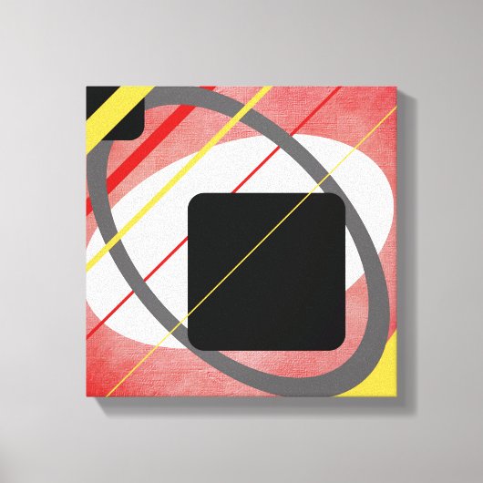 Gele en rode geometrische ontwerp omwikkelde canva canvas afdruk (Voorkant)