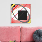 Gele en rode geometrische ontwerp omwikkelde canva canvas afdruk (Insitu (Woonkamer))