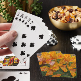Gele en rode gespikkelde Canna Lily Floral Pokerkaarten