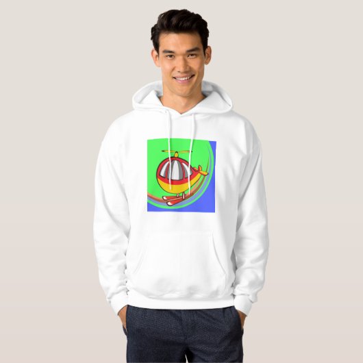 Gele en rode helikopter hoodie (Voorkant volledig)