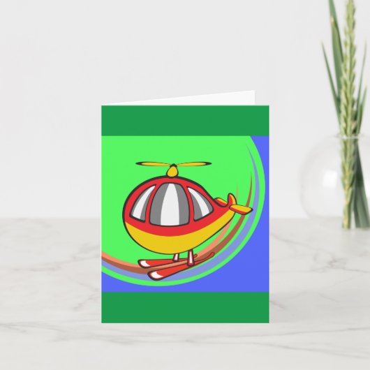 Gele en rode helikopter kaart (Voorkant)