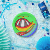 Gele en rode helikopter papieren bordje (Feest)