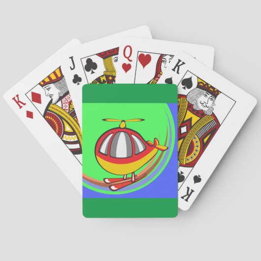 Gele en rode helikopter pokerkaarten (Achterkant)